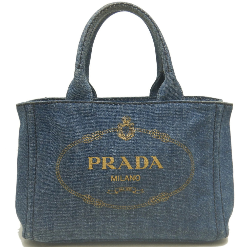 PRADA Canapa 1BG439 Tote Bag, BLEU, Women's, 254336